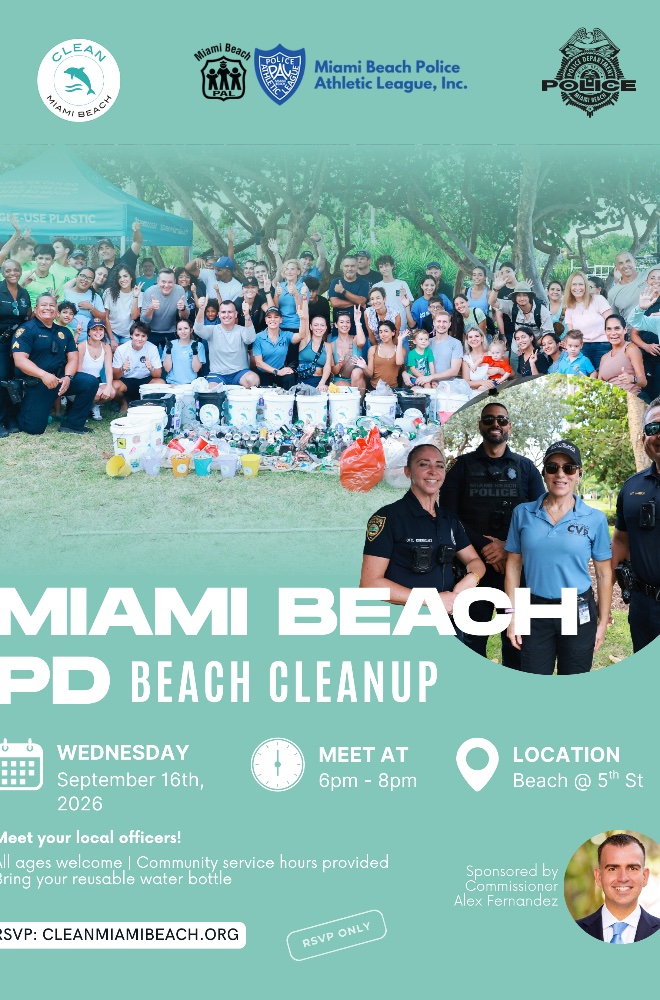 Miami Beach Police Department Beach Cleanup