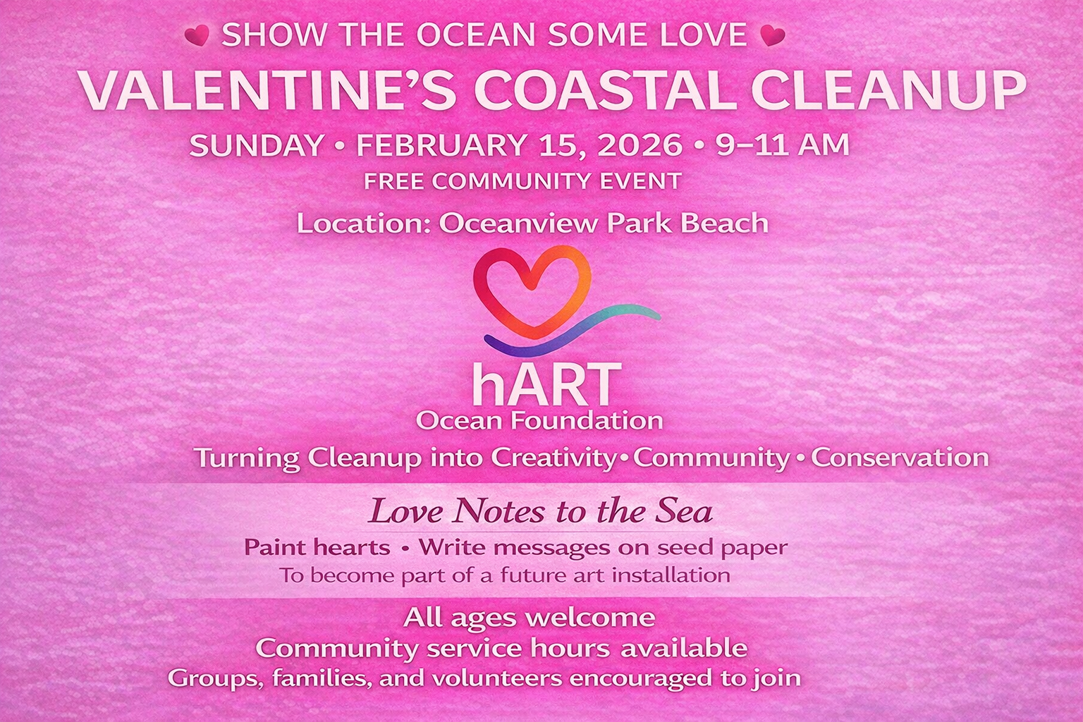 Show the Ocean Some Love – Valentine’s Cleanup