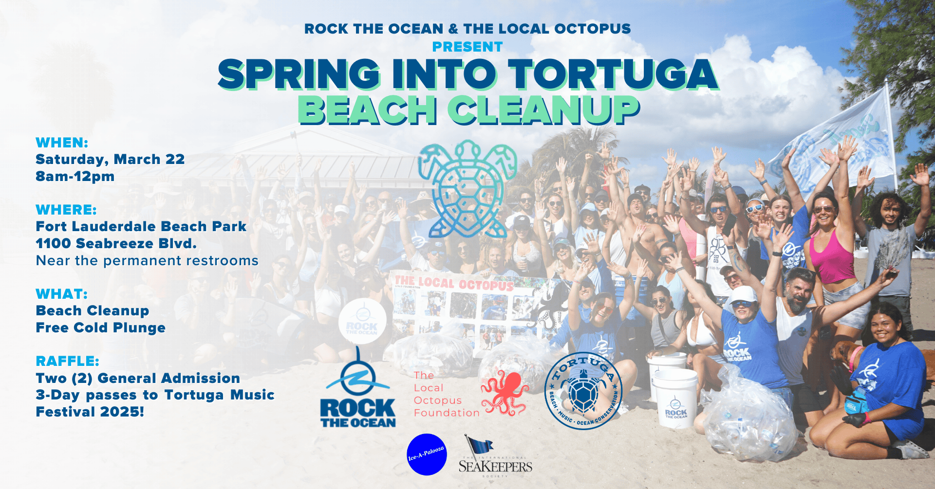 Spring into Tortuga Beach Cleanup presented by Rock The Ocean and The Local Octopus